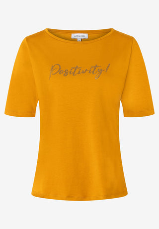 T-Shirt mit Steinchen-Schriftzug