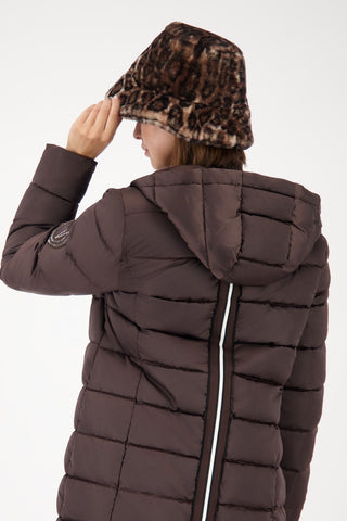 Hut, brownie gemustert