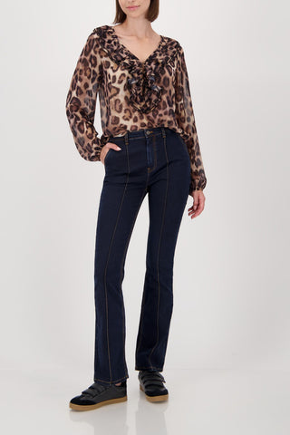 Bluse, cinnamon gemustert