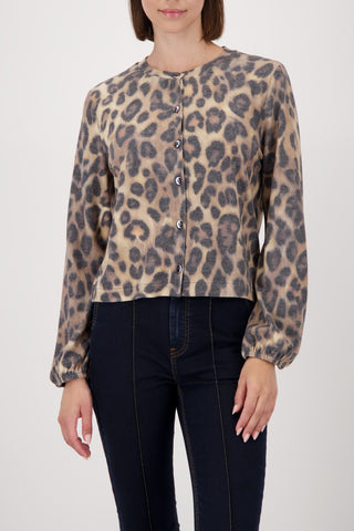 Strickjacke, cinnamon gemustert