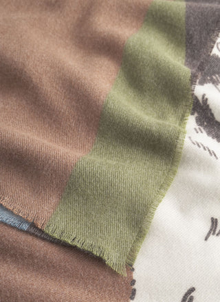 kaschmirweicher Schal mit gezeichnetem Hundeprint