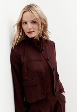 Blazer mit Stehkragen und aufgesetzten Taschen