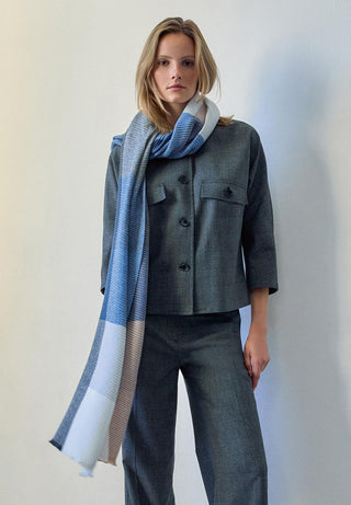 karierter Plissée-Schal