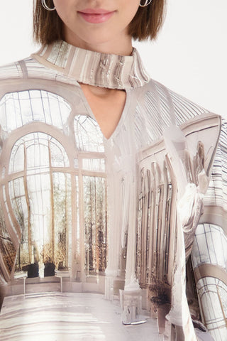 Sweatshirt, almond gemustert