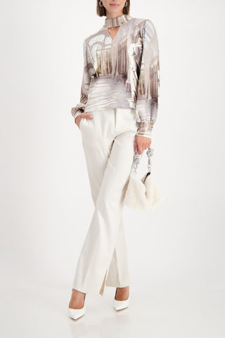 Sweatshirt, almond gemustert