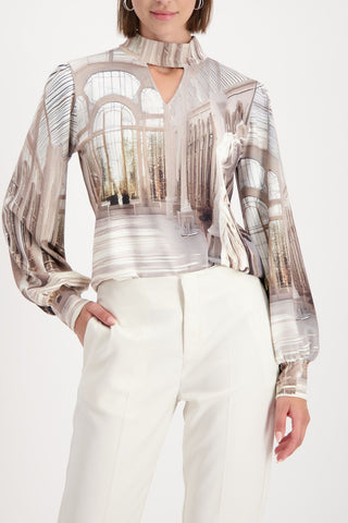 Sweatshirt, almond gemustert