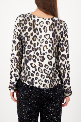 Bluse, schwarz gemustert