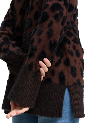 Oversize Cardigan mit Leo-Muster