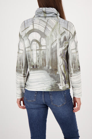 Sweatshirt, sage gemustert