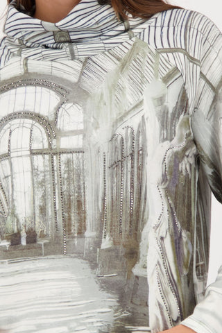 Sweatshirt, sage gemustert