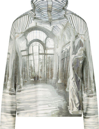 Sweatshirt, sage gemustert