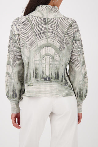 Pullover, sage gemustert