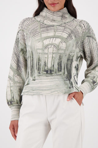 Pullover, sage gemustert