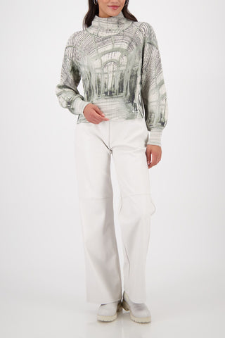 Pullover, sage gemustert