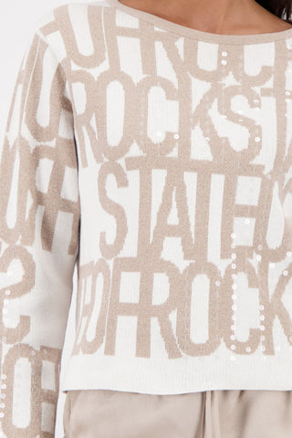 Pullover, lattemacchiato gemustert