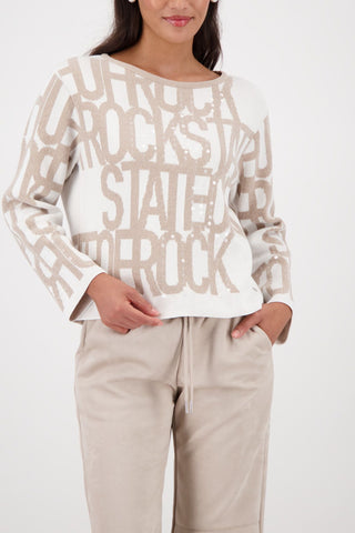 Pullover, lattemacchiato gemustert