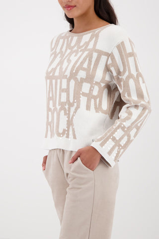 Pullover, lattemacchiato gemustert