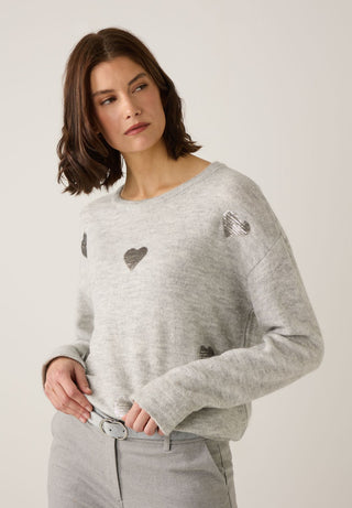 Pullover mit Paillettenherzen