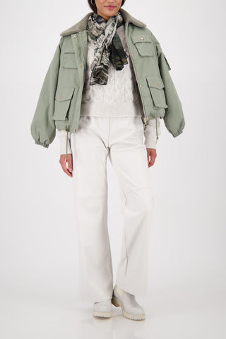 Schal, sage gemustert