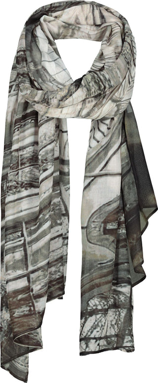 Schal, sage gemustert