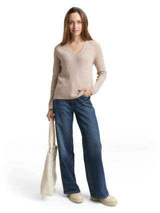 Strickpullover mit V-Ausschnitt