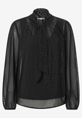 Meshshirt mit Glitzersteinchen