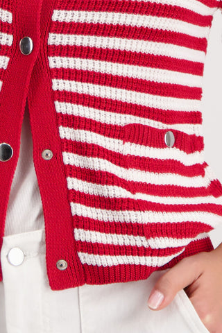 Strickjacke, chilli pepper ringel
