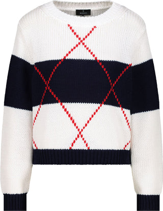 Pullover, marine gemustert