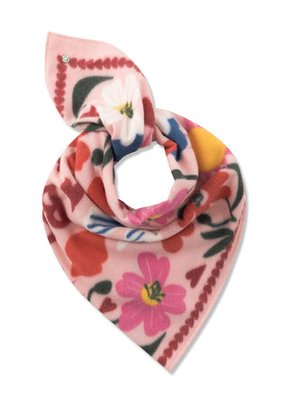 kaschmirweiches Dreieckstuch mit gedrucktem Blumenmuster und BISOU-Schriftzug