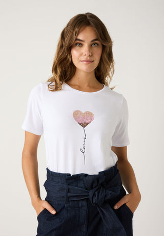 T-Shirt mit Pailletten-Herz