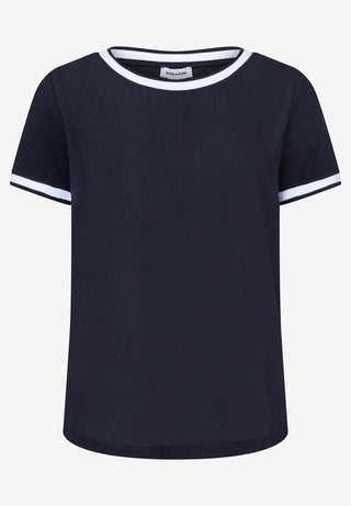Blusenshirt mit Kontrastabschlüssen