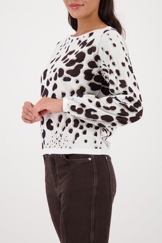 Pullover, dark chocolate gemustert
