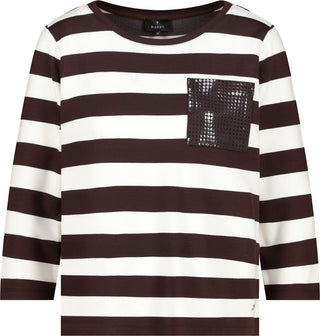 Sweatshirt, dark chocolate ringel