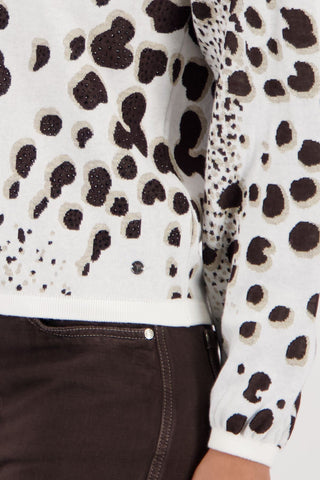 Pullover, dark chocolate gemustert