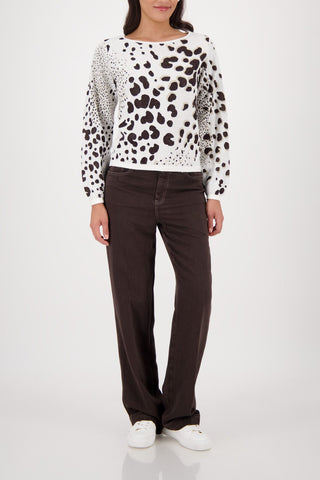 Pullover, dark chocolate gemustert