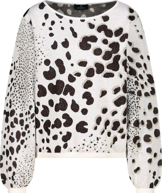 Pullover, dark chocolate gemustert