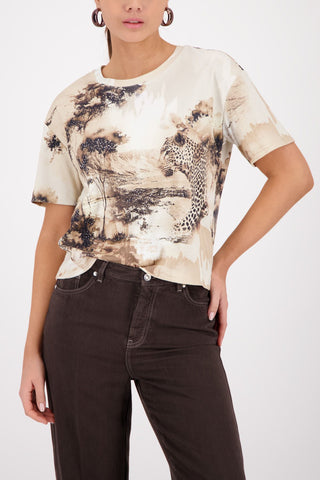 T-Shirt, sand gemustert