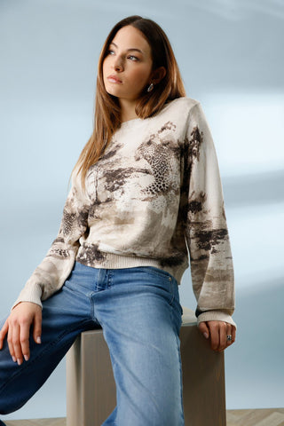 Pullover, sand gemustert