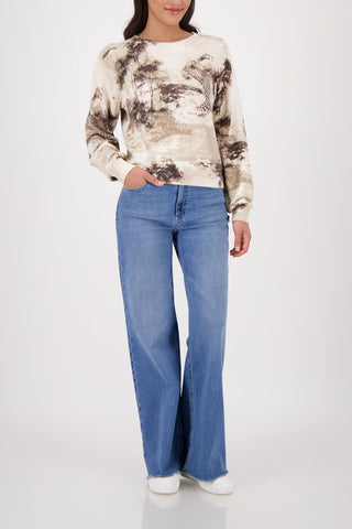 Pullover, sand gemustert