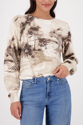 Pullover, sand gemustert