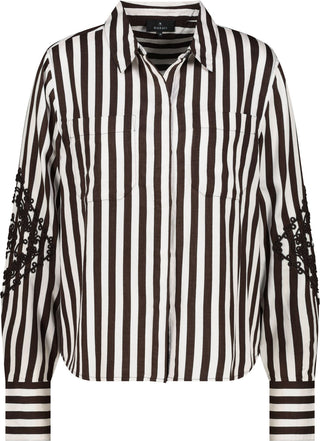 Bluse, dark chocolate ringel