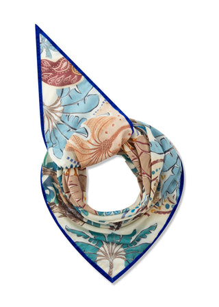 Dreieckstuch aus reiner Baumwolle mit Palmenmotiven