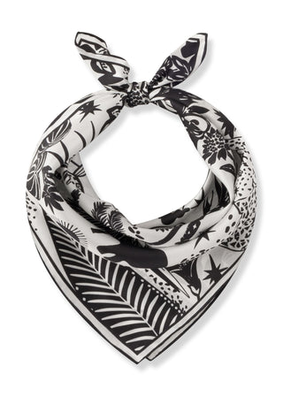 Premium Nickituch aus reiner Seide mit Dschungel-Motiven