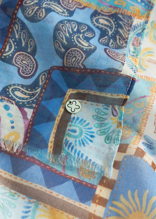 Schal aus reiner Baumwolle mit Streifen