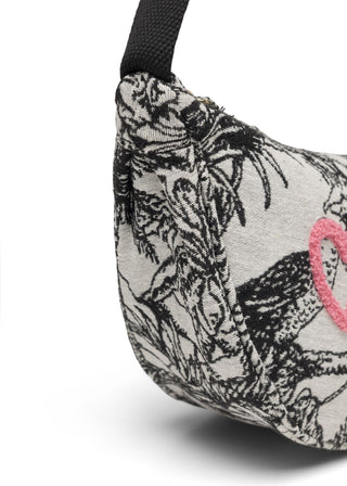 Umhängetasche  mit Dschungel-Print und OMG-Stickerei