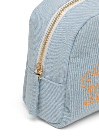Peanuts Kosmetiktasche aus Denim mit SNOOPY-Stickerei