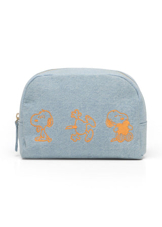 Peanuts Kosmetiktasche aus Denim mit SNOOPY-Stickerei