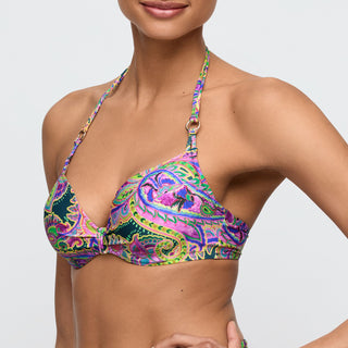 JOLISE Tropical Paisley Unterlegter Bikini Herzform