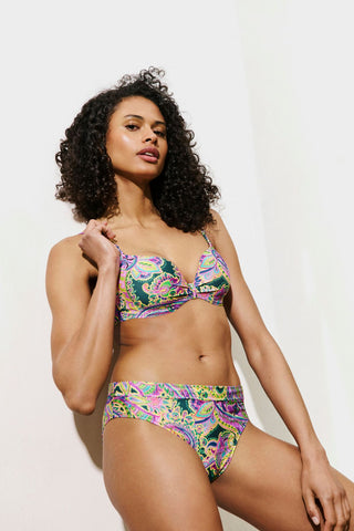 JOLISE Tropical Paisley Unterlegter Bikini Herzform