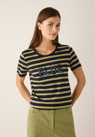Streifenshirt mit Paillettenschrift
